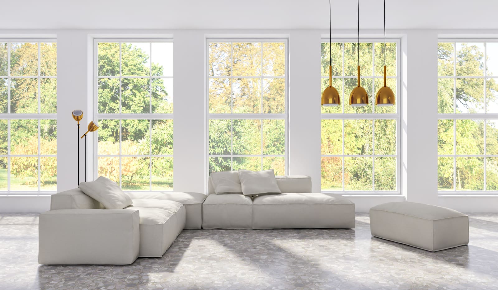 Bright, modern remodeled living space with clean finishes